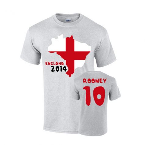 England 2014 Country Flag T-shirt (rooney 10)