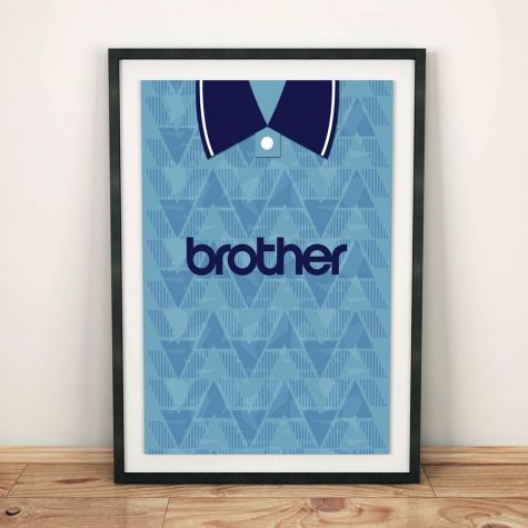 Manchester City 1989-1991 Football Shirt Art Print