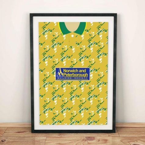 Norwich City 92-94 Football Shirt Art Print