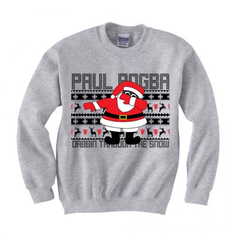 Paul Pogba Christmas Dabbin Jumper (Grey) - Kids