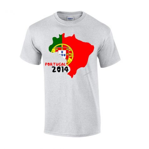 Portugal 2014 Country Flag T-shirt (grey)