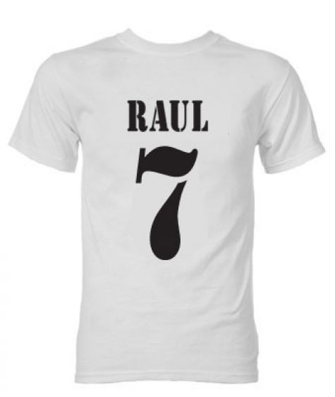 Raul Real Madrid Retro Style T-Shirt (White)
