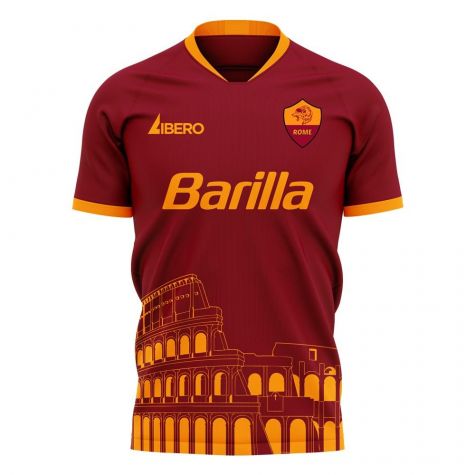 Roma 2020-2021 Home Concept Football Kit (Libero) - Kids (Long Sleeve)