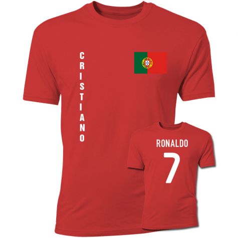 Cristiano Ronaldo Portugal Flag T-Shirt (Red)