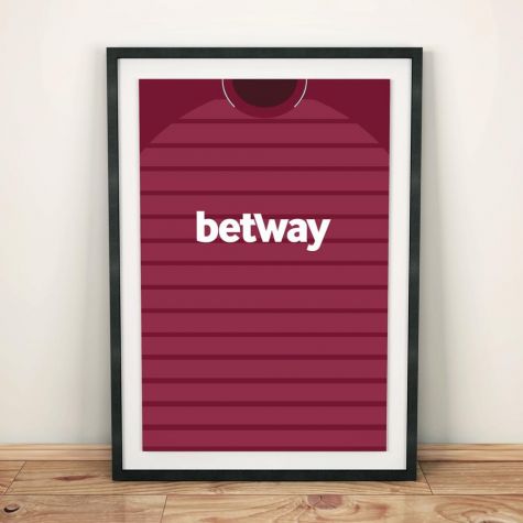 West Ham 18-19 Football Shirt Art Print