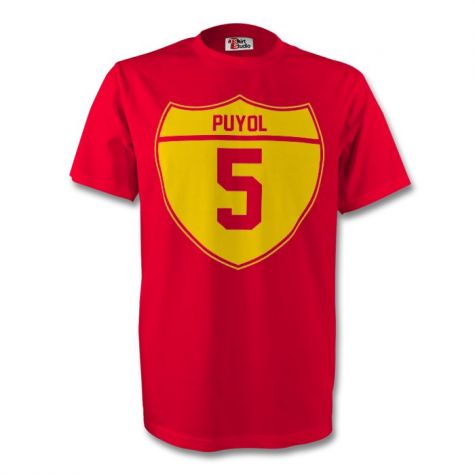 Carlos Puyol Spain Crest Tee (red) - Kids