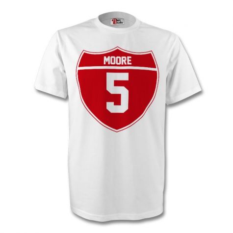 Bobby Moore England Crest Tee (white) - Kids