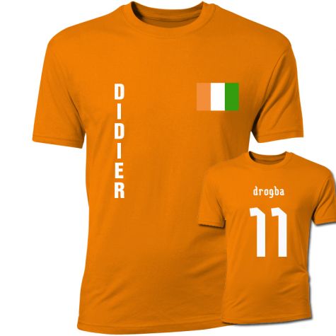 Didier Drogba Ivory Coast Flag T-Shirt (Orange)