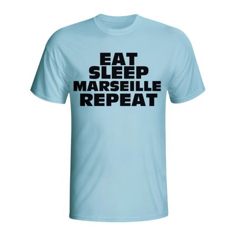Eat Sleep Marseille Repeat T-shirt (sky Blue) - Kids