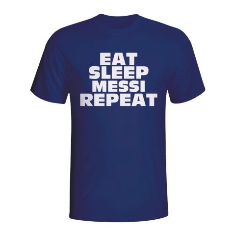 Eat Sleep Messi Repeat T-shirt (navy)