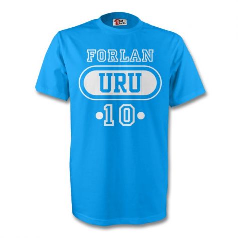 Diego Forlan Uruguay Uru T-shirt (sky Blue)