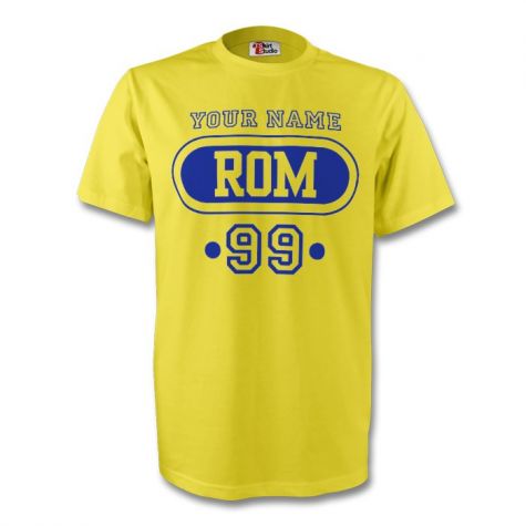 Romania Rom T-shirt (yellow) Your Name