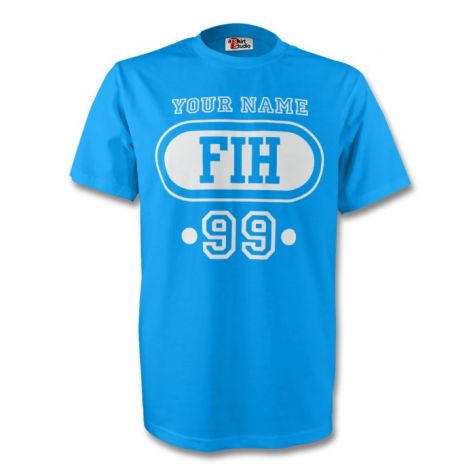 Faroe Islands Fih T-shirt (sky Blue) Your Name (kids)