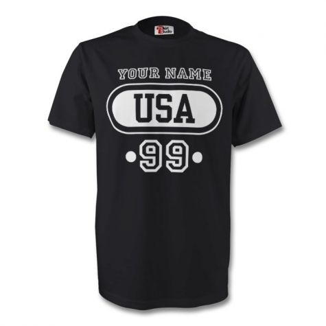 United States Usa T-shirt (black) Your Name