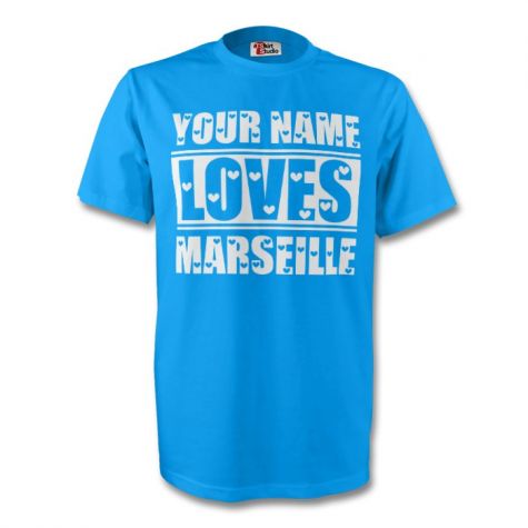 Your Name Loves Marseille T-shirt (sky)