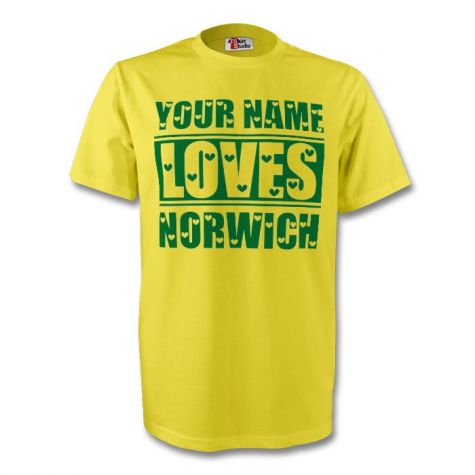 Your Name Loves Norwich T-shirt (yellow) - Kids