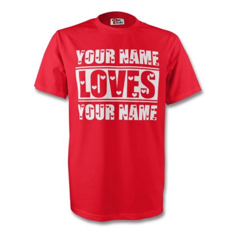 Your Name Loves Your Name T-shirt (red)