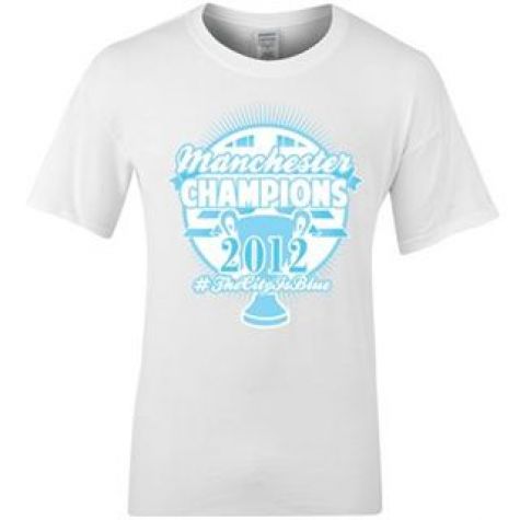 2012 Man City Champions Winners T-Shirt (White)