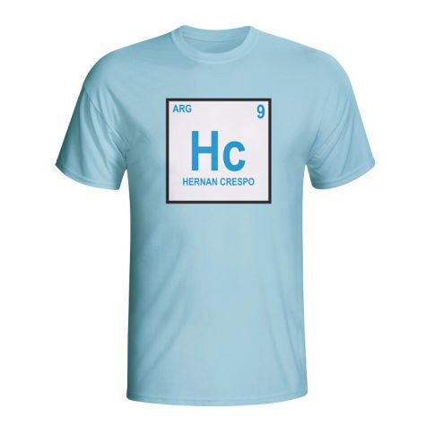 Hernan Crespo Argentina Periodic Table T-shirt (sky Blue)