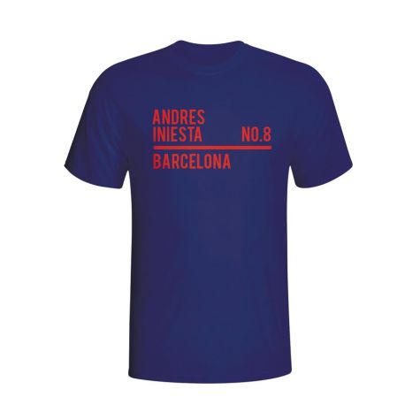 Andres Iniesta Barcelona Squad T-shirt (navy)