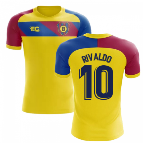 2018-2019 Barcelona Fans Culture Away Concept Shirt (Rivaldo 10) - Kids (Long Sleeve)