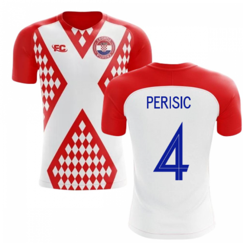 2018-2019 Croatia Fans Culture Home Concept Shirt (Perisic 4) - Adult Long Sleeve