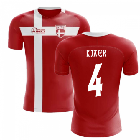 2023-2024 Denmark Flag Concept Football Shirt (Kjaer 4)