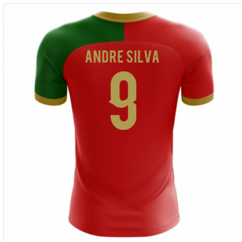 2023-2024 Portugal Flag Home Concept Football Shirt (Andre Silva 9) - Kids