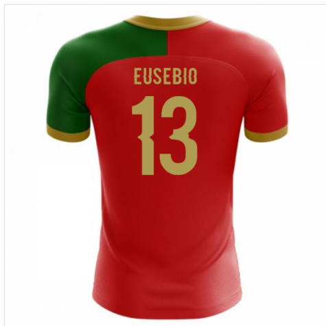 2025-2026 Portugal Flag Home Concept Football Shirt (Eusebio 13) - Kids