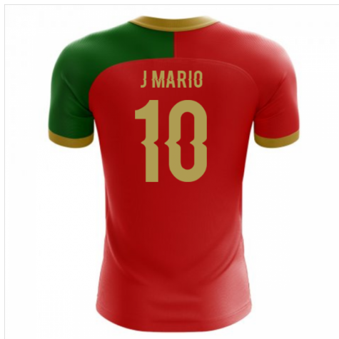 2025-2026 Portugal Flag Home Concept Football Shirt (J.Mario 10) - Kids