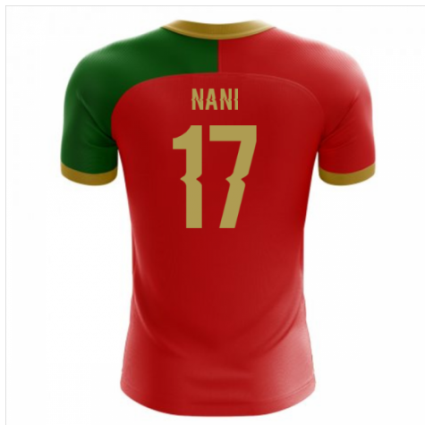 2025-2026 Portugal Flag Home Concept Football Shirt (Nani 17) - Kids