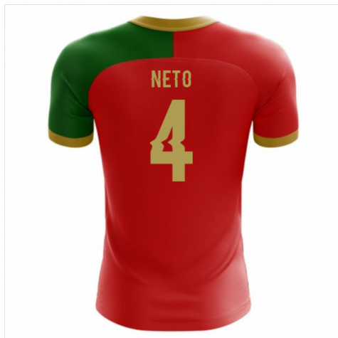 2025-2026 Portugal Flag Home Concept Football Shirt (Neto 4) - Kids