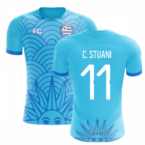 2018-2019 Uruguay Fans Culture Concept Home Shirt (C. Stuani 11) - Adult Long Sleeve