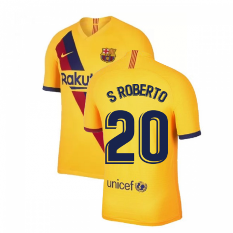 2019-2020 Barcelona Away Nike Shirt (Kids) (S.ROBERTO 20)