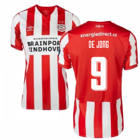 2019-2020 PSV Eindhoven Home Football Shirt (Kids) (De Jong 9)