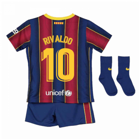 2020-2021 Barcelona Home Nike Baby Kit (RIVALDO 10)