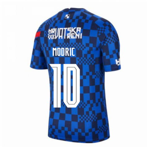 2020-2021 Croatia Pre-Match Training Shirt (Blue) - Kids (MODRIC 10)