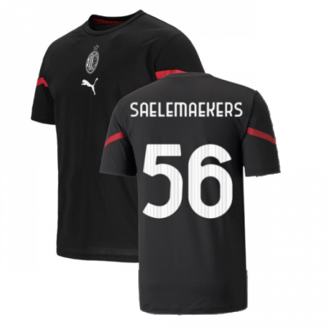 2021-2022 AC Milan Pre-Match Jersey (Black) (SAELEMAEKERS 56)