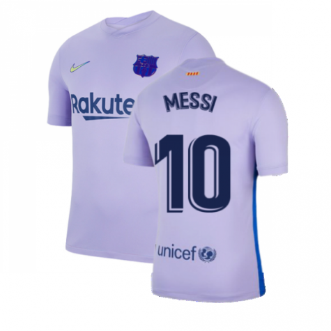 2021-2022 Barcelona Away Shirt (Kids) (MESSI 10)