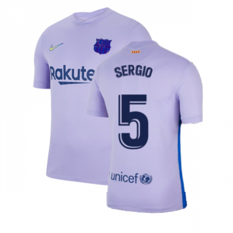 2021-2022 Barcelona Away Shirt (Kids) (SERGIO 5)