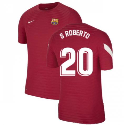 2021-2022 Barcelona Elite Training Shirt (Red) (S ROBERTO 20)