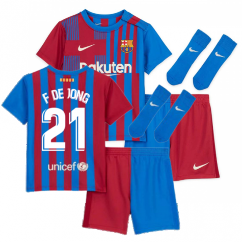 2021-2022 Barcelona Infants Home Kit (F DE JONG 21)