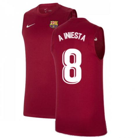 2021-2022 Barcelona Sleeveless Top (Red) (A INIESTA 8)