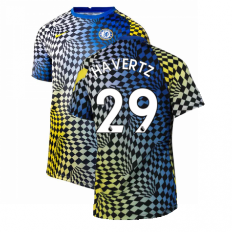 2021-2022 Chelsea Dry Pre-Match Training Shirt (Blue) (HAVERTZ 29)