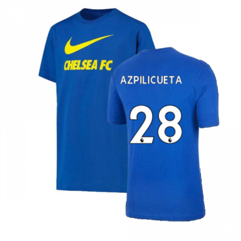 2021-2022 Chelsea Swoosh Club Tee (Blue) (AZPILICUETA 28)