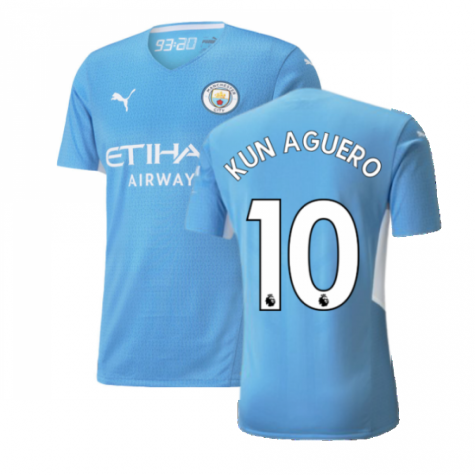 2021-2022 Man City Authentic Home Shirt (KUN AGUERO 10)