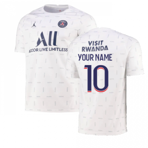 2021-2022 PSG Pre-Match Training Jersey (White) (Your Name)