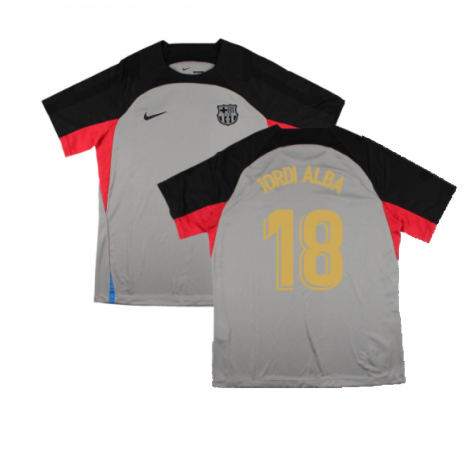 2022-2023 Barcelona CL Training Shirt (Grey) (JORDI ALBA 18)