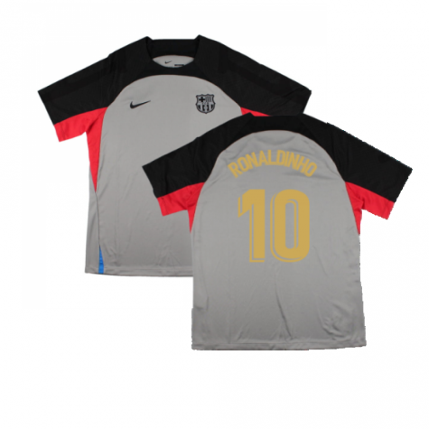 2022-2023 Barcelona CL Training Shirt (Grey) (RONALDINHO 10)