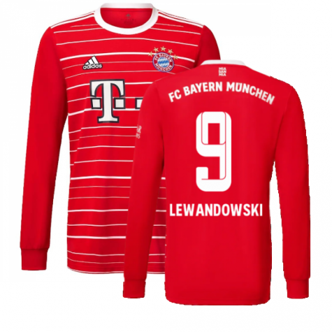 2022-2023 Bayern Munich Long Sleeve Home Shirt (LEWANDOWSKI 9)